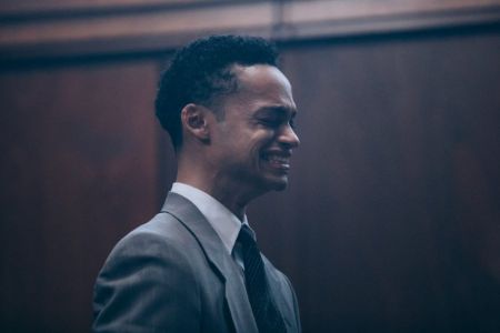 Marquis' character, Raymond Santana immediately following his wrongful incarceration in When They See Us 